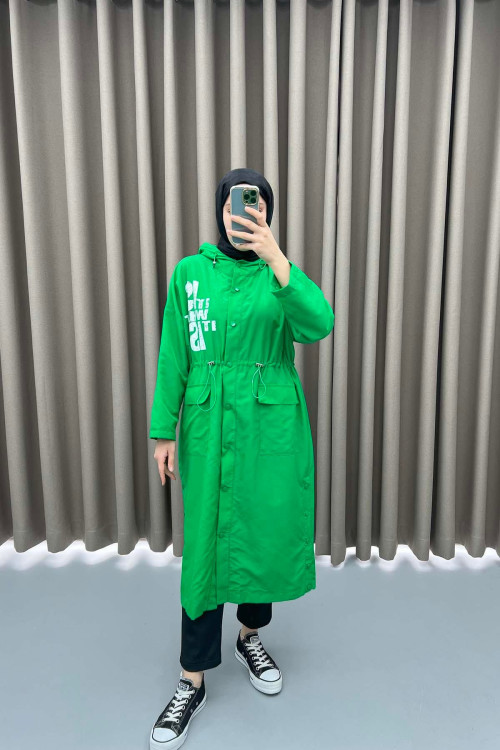 Printed Raincoat Green