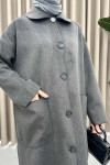 Baby Collar Pocket Coat Dark-Grey