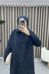 Baby Collar Pocket Coat Navy Blue