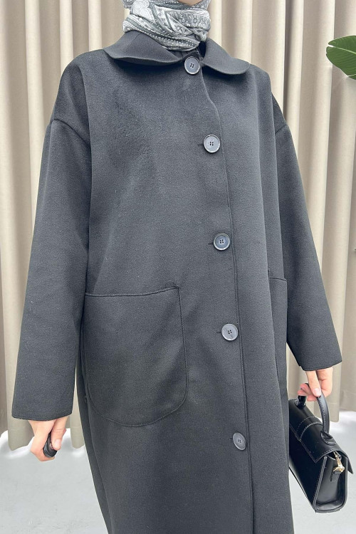 Baby Collar Pocket Coat Black