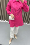 Baby Collar Ruffle Shirt Fuchsia