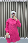 Baby Collar Ruffle Shirt Fuchsia