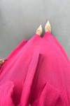 Waist Tied Crepe Dress Fuchsia