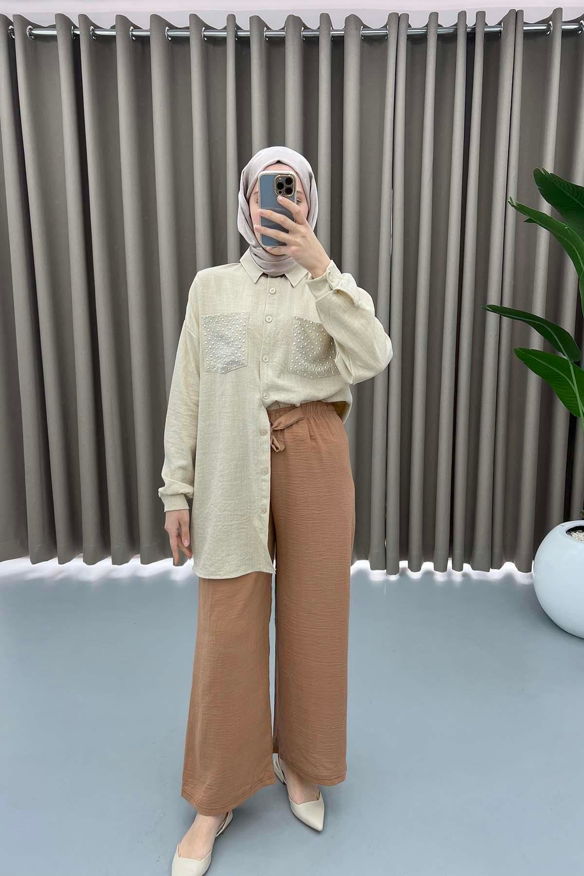 Waist Tie Trousers Milky Coffee