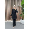 Waist Pleated Striped Suit Black