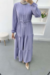 Pleated Waist Dress Lilac