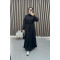 Waist Pleated Sweat Dress Black