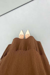 Elastic Waist Layered Skirt Bitter Brown