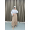 Waist Elastic Layered Skirt Milky Coffee