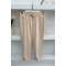 Elastic Waist Fabric Trousers Cream