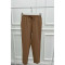 Elastic Waist Fabric Trousers Milky Coffee