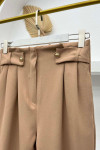 Carrot Waist Pleated Trousers Camel