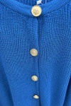 Crew Neck Cardigan Blue