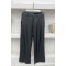 Wide Leg Leather Trousers Black