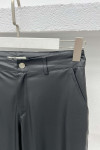 Wide Leg Leather Trousers Black