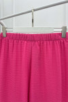 Wide Leg Seersucker Trousers Pink