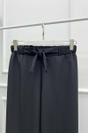 Wide Leg Fabric Trousers Black