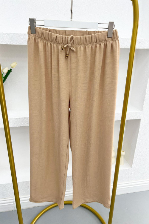 Wide Leg Trousers Beige