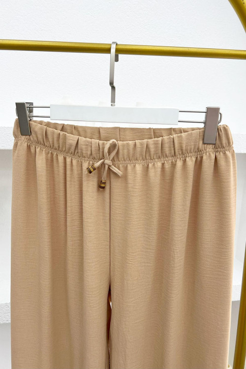 Wide Leg Trousers Beige