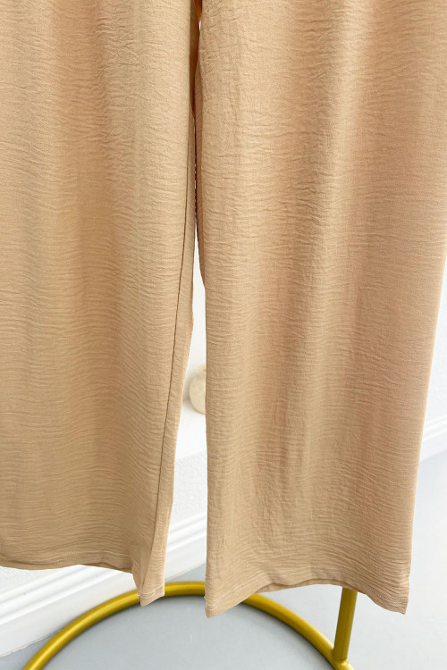 Wide Leg Trousers Beige