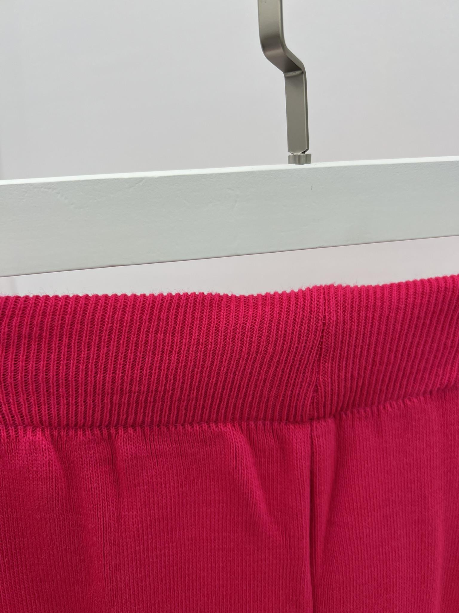 Wide Leg Knitted Trousers Fuchsia