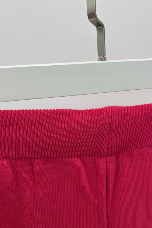 Wide Leg Knitted Trousers Fuchsia