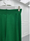 Wide Leg Knitted Trousers Green