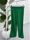 Wide Leg Knitted Trousers Green