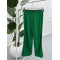 Wide Leg Knitted Trousers Green