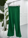 Wide Leg Knitted Trousers Green