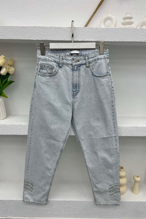 Beaded Jeans Light Blue