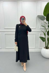 Brooch Twil Dress Black