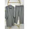 Plus Size Striped Tunic Suit Gray