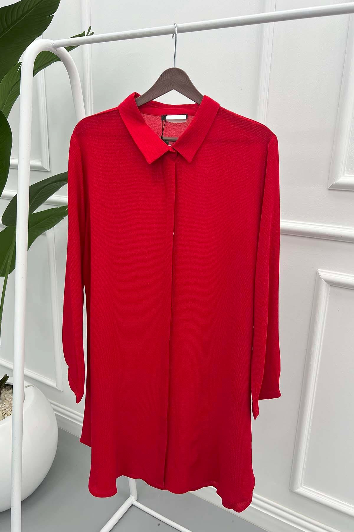 Plus Size Shirt Tunic Red