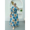 Large Floral Tulle Dress Blue