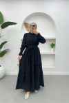 Gathered Detail Dress Black