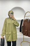 Scuba Tunic with Drawstring Pocket Soft Green