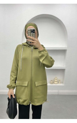 Scuba Tunic with Drawstring Pocket Soft Green