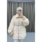 Pleated Plush Coat Cream