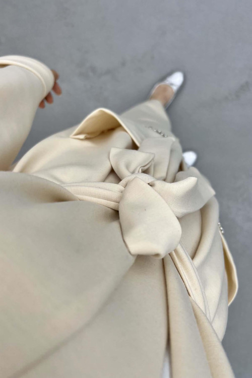 Stone Pocket Kimono Set Cream