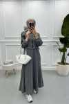 Jacketed Vest Dress Gray