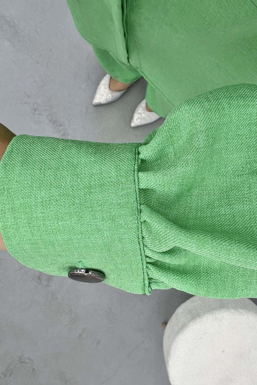 Pocket Detailed Shirt Set Green