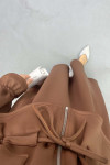 Pocket and Sleeve Detailed Scuba Suit Brown