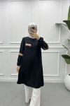 Pocket and Sleeve Detailed Tunic Black