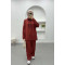 Pocket Hooded Suit Claret Red