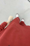 Pocket Hooded Suit Claret Red