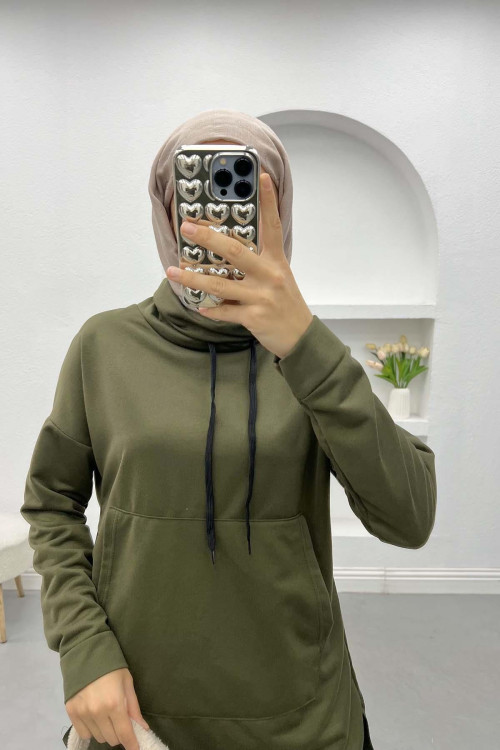 Pocket Hooded Suit Khaki