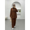 Pocket Hooded Suit Brown