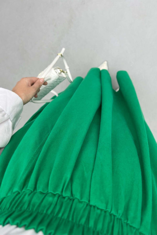 Pocketed Flared Skirt Benetton Green