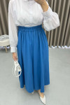 Pocket Flared Skirt Blue